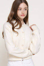Load image into Gallery viewer, Long Sleeve Round Neck Button Down Sweater Cardigan: TPE-taupe / M
