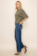 Load image into Gallery viewer, Boxy Crew Neck Knit Top: Olive
