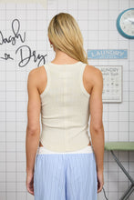 Load image into Gallery viewer, WASHED RAW EDGE SLEEVELESS KNIT TANK TOP: KHAKI
