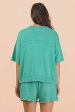 Load image into Gallery viewer, Mineral Washed Knit Casual Top: SEAFOAM
