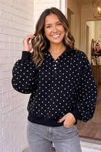 Load image into Gallery viewer, Polka Dot Pullover Sweatshirt: Black
