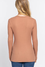 Load image into Gallery viewer, Long Sleeve Crew Neck Thermal Knit Top  : HGY-h grey
