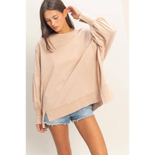 Load image into Gallery viewer, Oversized Seam Detail Long Sleeve Top: BLUE
