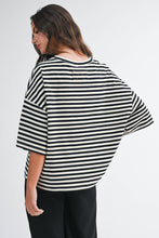 Load image into Gallery viewer, Oversized Stripe Boyfriend Tee: Tan / Contemporary
