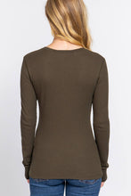 Load image into Gallery viewer, Long Sleeve Crew Neck Thermal Knit Top  : HGY-h grey
