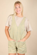 Load image into Gallery viewer, Washed Denim Casual Romper: SAGE

