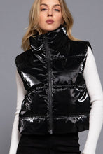 Load image into Gallery viewer, High Neck Zip Up Vest: BLK-black
