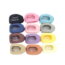 Load image into Gallery viewer, 12 Colors of Oval Shape Flat Hair Claw: MIX COLOR / ONE(12)
