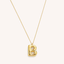 Load image into Gallery viewer, Bubble Initial Charm Necklaces- Gold: C
