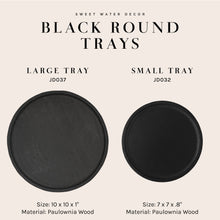 Load image into Gallery viewer, Black Round Wood Tray - Home Decor &amp; Gifts
