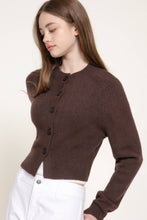 Load image into Gallery viewer, Long Sleeve Round Neck Button Down Sweater Cardigan: TPE-taupe / S
