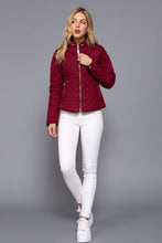 Load image into Gallery viewer, Suede Piping Detail Rib Quilted Padding Jacket : TAUPE
