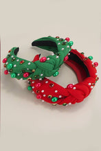 Load image into Gallery viewer, CHRISTMAS JINGLE BELL SEED BEAD HAIR BAND HEADBAND | Green
