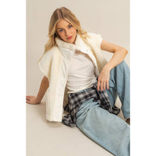 Load image into Gallery viewer, Cozy Sherpa Vest Jacket with Tie-Up Side Details: BROWN
