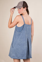 Load image into Gallery viewer, ND31251-Mineral Washed Knit Mini Dress with Shorts Inside : HOT PINK / S-M-L/2-2-2
