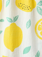 Load image into Gallery viewer, Single-Piece Baby Girl Plaid and Lemon Fruit-Themed Dress: Pale Yellow / 18-24 Months
