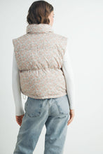 Load image into Gallery viewer, High Neck Floral Puffer Vest - BMJ7560: BLUSH / L
