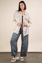 Load image into Gallery viewer, Mineral Washed Oversized Gauze Shacket Jacket: CORAL
