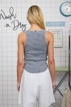 Load image into Gallery viewer, WASHED RAW EDGE SLEEVELESS KNIT TANK TOP: GREY
