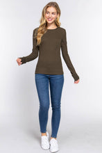 Load image into Gallery viewer, Long Sleeve Crew Neck Thermal Knit Top  : IVY-ivory
