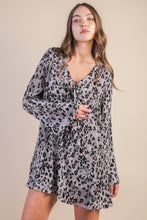 Load image into Gallery viewer, Leopard Printed Pleated Mini Dress: MOCHA LEOPARD

