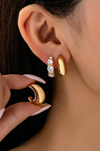Load image into Gallery viewer, Rhinestone Geo Puffy Hoop Trio | 80E61592: GOLD
