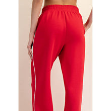 Load image into Gallery viewer, MODAL SCUBA PIPING STRAIGHT PANT: Black/Cream
