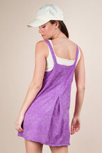 Load image into Gallery viewer, ND31251-Mineral Washed Knit Mini Dress with Shorts Inside : BLACK / S-M-L/2-2-2
