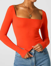 Load image into Gallery viewer, Square Neck Cropped Basic Tee: Dark Grey
