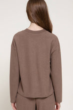 Load image into Gallery viewer, Long Sleeve Round Neck Soft Knit Top: BLK-black / L
