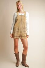 Load image into Gallery viewer, Washed Denim Overall Mini Dress: BLACK
