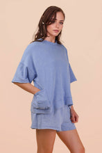 Load image into Gallery viewer, Mineral Washed Knit Casual Top: PINK
