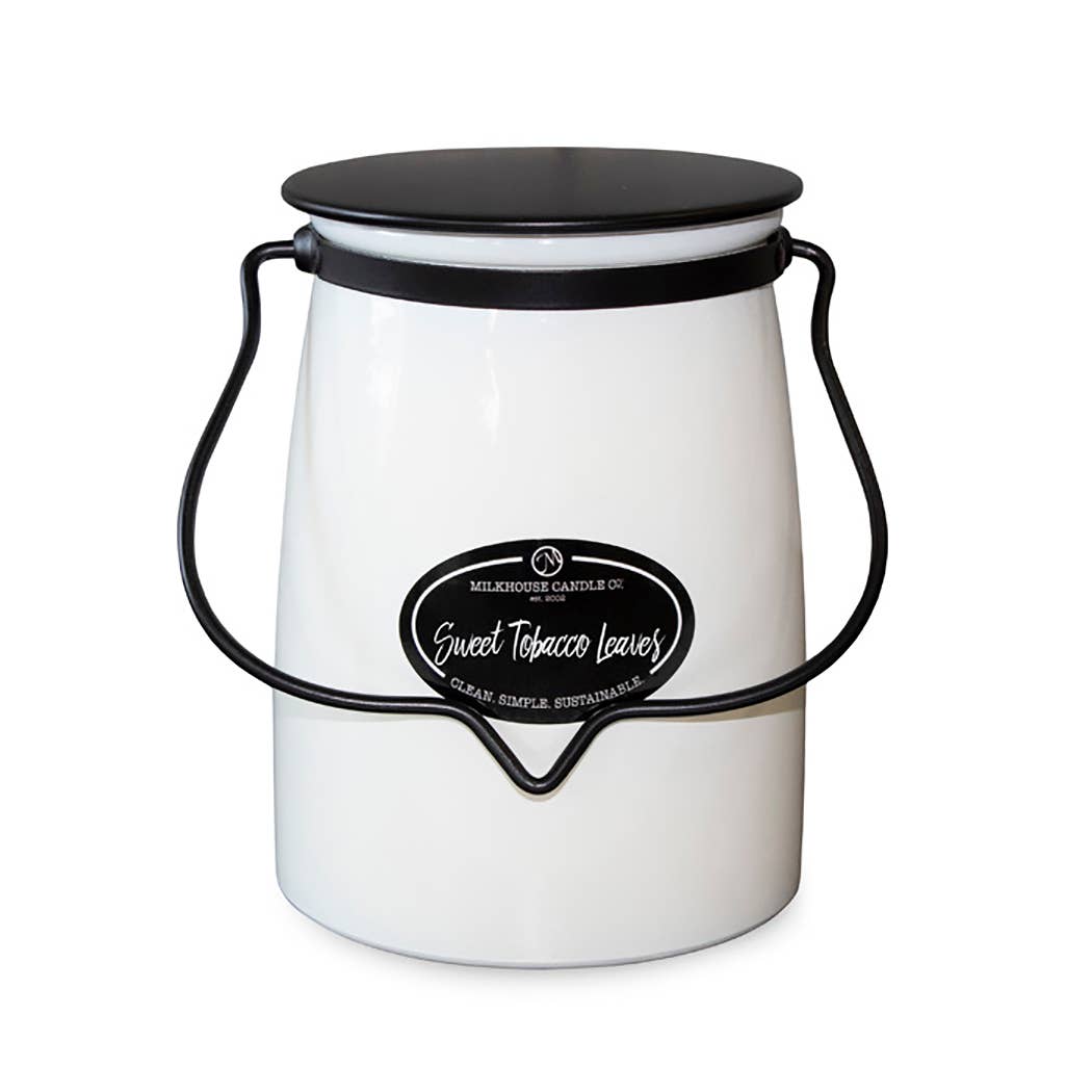 22 oz Butter Jar Candle: Sweet Tobacco Leaves