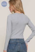 Load image into Gallery viewer, Long Sleeve Crew Neck Rib Seamless Top: TPE-latte taupe / M/L

