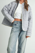 Load image into Gallery viewer, FLOAR QUILTED JACKET WITH LIGHTWEIGHT BOHO PRINT: LAVENDER / IVORY
