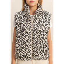 Load image into Gallery viewer, Leopard Print Puffer Vest: CREAM

