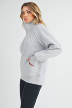 Load image into Gallery viewer, Long Dove Funnel Neck Half Zip: Pink
