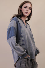 Load image into Gallery viewer, Mineral Washed Oversized French Terry Knit Top: MOCHA
