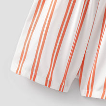 Load image into Gallery viewer, Toddler Girl Bowknot Stripe/Floral Print/Orange Cami Romper: Orangewhite / 18-24 Months
