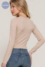 Load image into Gallery viewer, Long Sleeve Crew Neck Rib Seamless Top: BRG-wine / M/L
