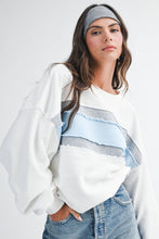 Load image into Gallery viewer, Winnie Sweatshirt: White/Heather Gray/Sky
