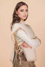 Load image into Gallery viewer, Side Tie Detail Knit Sweater Vest Top: OATMEAL
