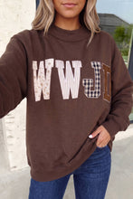Load image into Gallery viewer, WWJD Embroidered Patch Mock Neck Sweatshirt | S-4X: Gray / S
