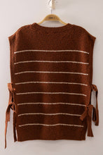 Load image into Gallery viewer, 12W3723N-Striped Side Tie Knit Vest: OATMEAL / S-M-L/2-2-2
