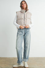 Load image into Gallery viewer, High Neck Floral Puffer Vest - BMJ7560: BLUSH / S
