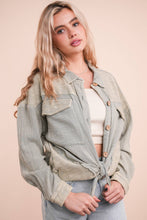 Load image into Gallery viewer, Mineral Washed Oversized Gauze Shacket Jacket: CORAL
