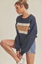 Load image into Gallery viewer, Navy/Ivory/Tan Sweatshirt
