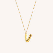 Load image into Gallery viewer, Bubble Initial Charm Necklaces- Gold: C
