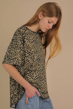 Load image into Gallery viewer, Oversized Leopard Printed Knit Top: MOCHA
