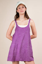 Load image into Gallery viewer, ND31251-Mineral Washed Knit Mini Dress with Shorts Inside : BLACK / S-M-L/2-2-2
